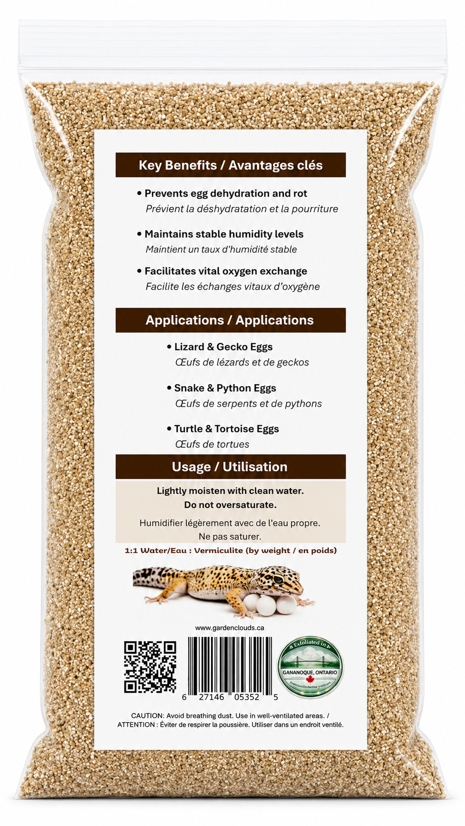 Dragon Clouds vermiculite reptile egg incubation medium