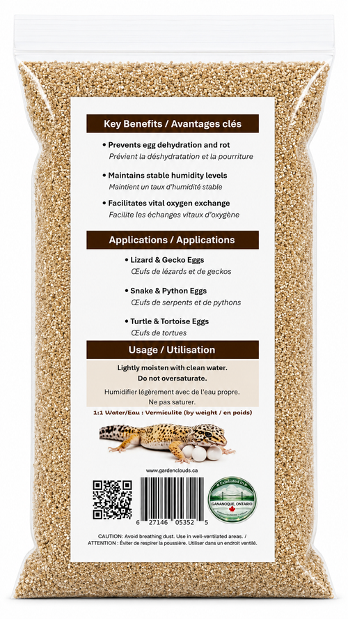 Dragon Clouds vermiculite reptile egg incubation medium